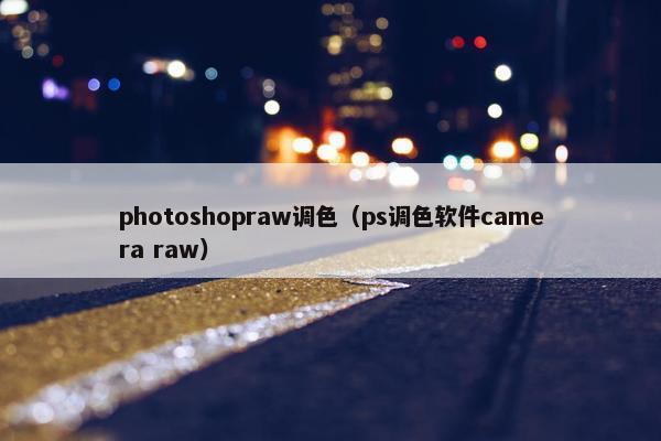 photoshopraw调色（ps调色软件camera raw）