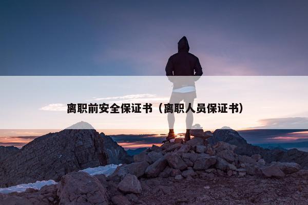 离职前安全保证书（离职人员保证书）