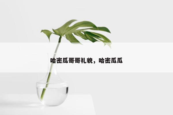 哈密瓜哥哥礼貌，哈密瓜瓜