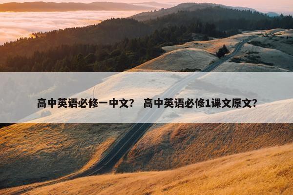 高中英语必修一中文？ 高中英语必修1课文原文？