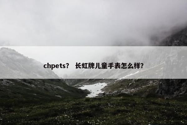 chpets？ 长虹牌儿童手表怎么样？