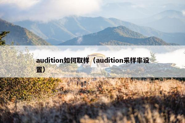 audition如何取样（audition采样率设置）