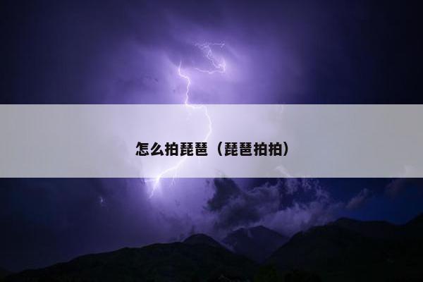 怎么拍琵琶（琵琶拍拍）