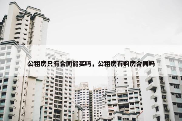 公租房只有合同能买吗，公租房有购房合同吗
