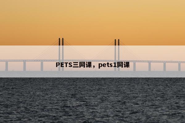 PETS三网课，pets1网课
