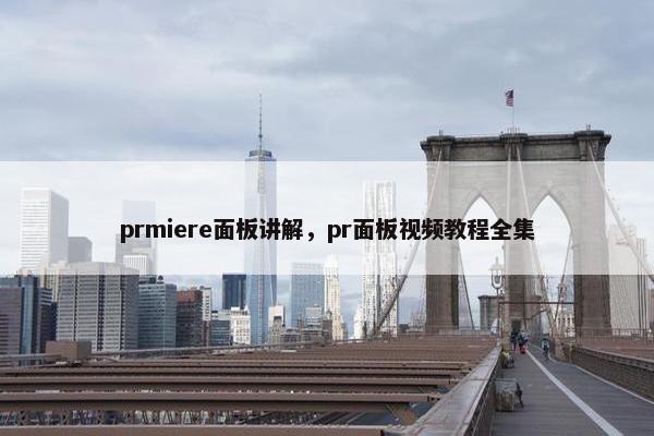 prmiere面板讲解，pr面板视频教程全集
