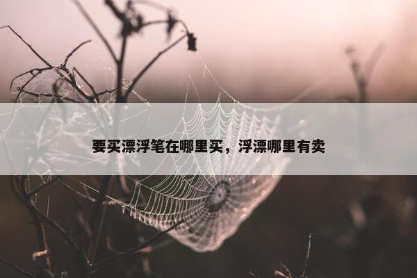 要买漂浮笔在哪里买，浮漂哪里有卖