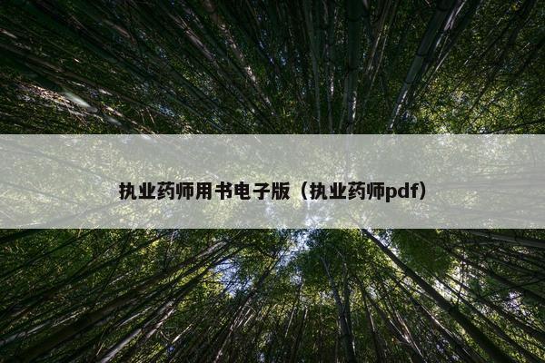 执业药师用书电子版（执业药师pdf）
