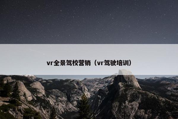 vr全景驾校营销（vr驾驶培训）