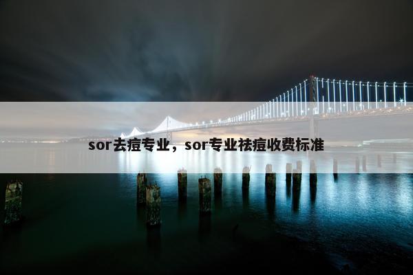 sor去痘专业，sor专业祛痘收费标准