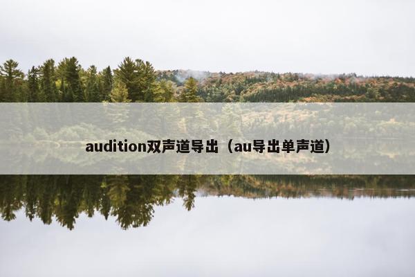 audition双声道导出（au导出单声道）