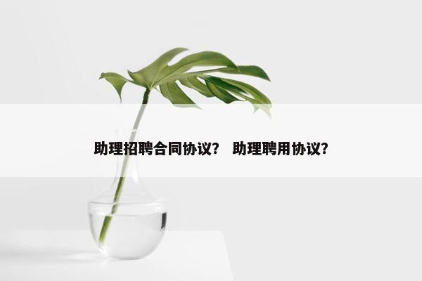 助理招聘合同协议? 助理聘用协议? 助理招聘合同协议? 助理聘用协议?
