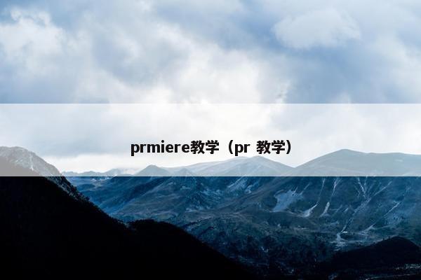 prmiere教学（pr 教学）