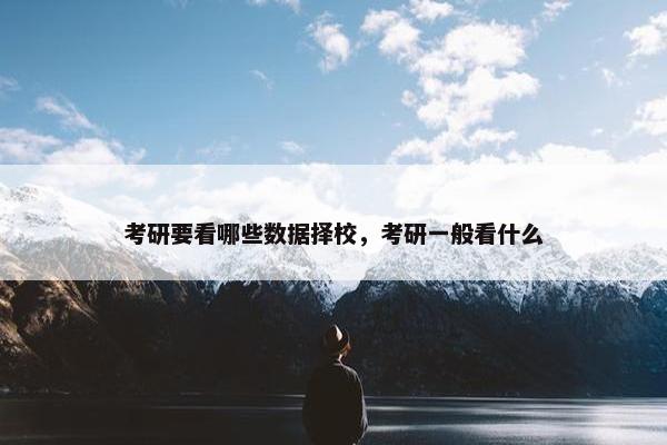 考研要看哪些数据择校，考研一般看什么