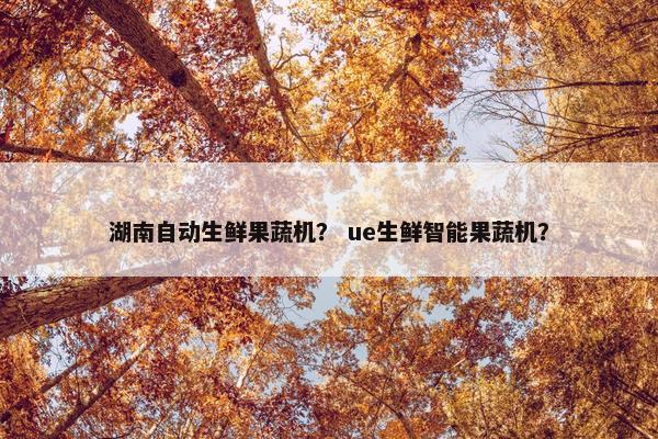 湖南自动生鲜果蔬机？ ue生鲜智能果蔬机？