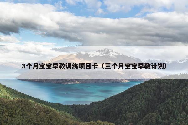 3个月宝宝早教训练项目卡（三个月宝宝早教计划）