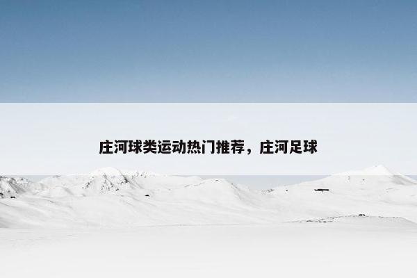 庄河球类运动热门推荐，庄河足球