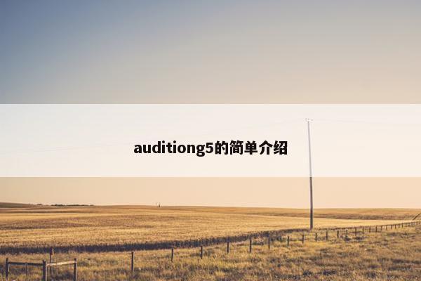 auditiong5的简单介绍 auditiong5的简单介绍