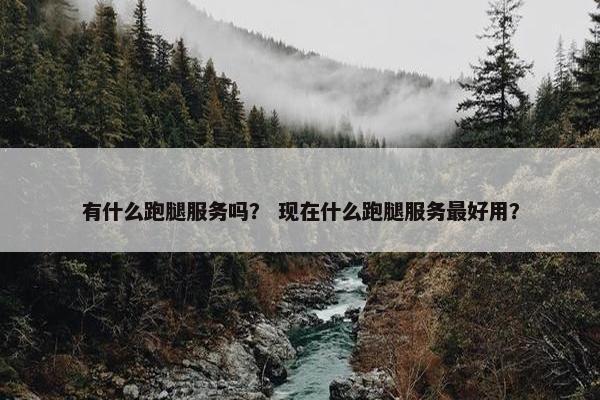 有什么跑腿服务吗？ 现在什么跑腿服务最好用？