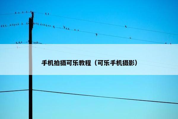 手机拍摄可乐教程（可乐手机摄影）