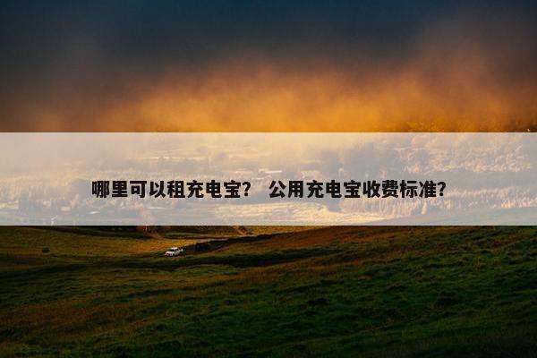 哪里可以租充电宝？ 公用充电宝收费标准？