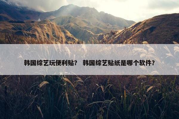 韩国综艺玩便利贴？ 韩国综艺贴纸是哪个软件？