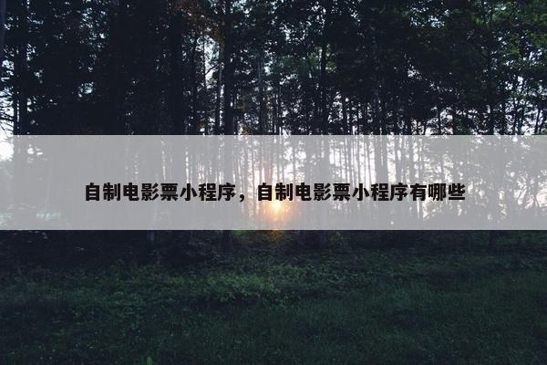 自制电影票小程序，自制电影票小程序有哪些