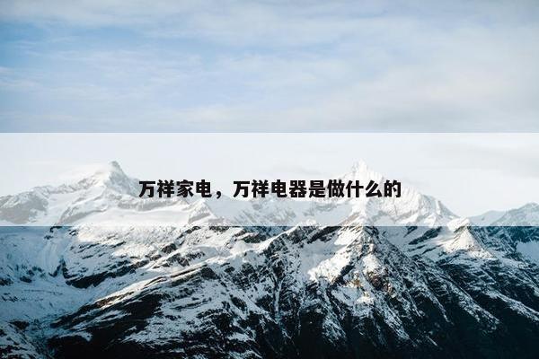 万祥家电，万祥电器是做什么的