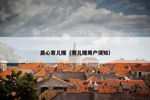 晨心育儿嫂（育儿嫂用户须知）