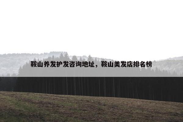 鞍山养发护发咨询地址，鞍山美发店排名榜