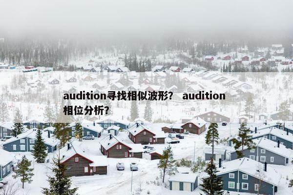 audition寻找相似波形？ audition 相位分析？