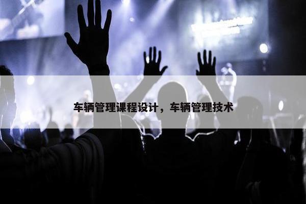 车辆管理课程设计，车辆管理技术