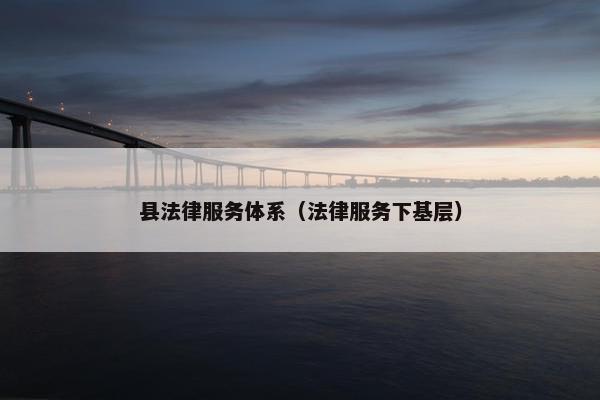县法律服务体系（法律服务下基层）