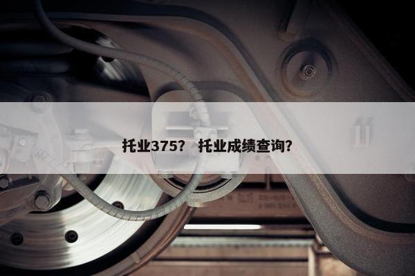 托业375？ 托业成绩查询？