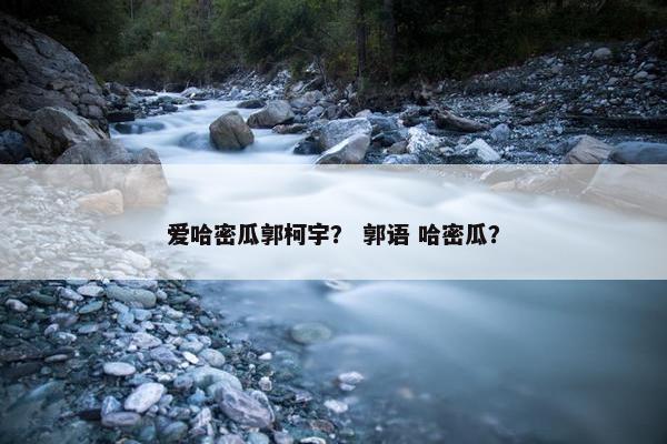 爱哈密瓜郭柯宇？ 郭语 哈密瓜？
