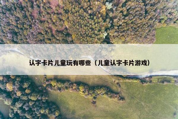 认字卡片儿童玩有哪些(儿童认字卡片游戏) 认字卡片儿童玩有哪些(儿童认字卡片游戏)