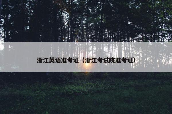 浙江英语准考证（浙江考试院准考证）