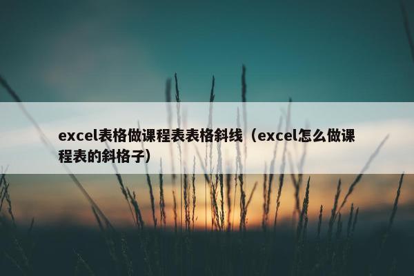 excel表格做课程表表格斜线（excel怎么做课程表的斜格子）