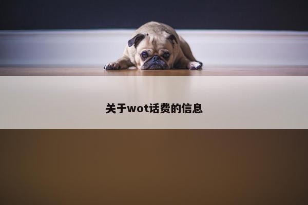 关于wot话费的信息