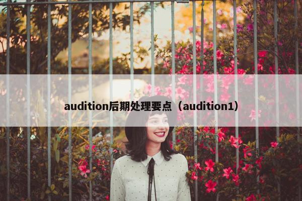audition后期处理要点（audition1）